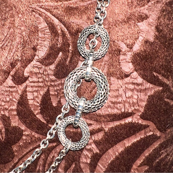 PREMIER Silver Long Layered Necklace and Earrings - Picture 4 of 7